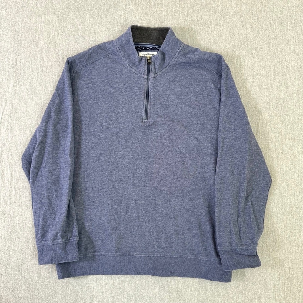 English Laundry 1/4 Zip Mens 2XL Blue Heathered Quarter Zip Pullover Sweatshirt